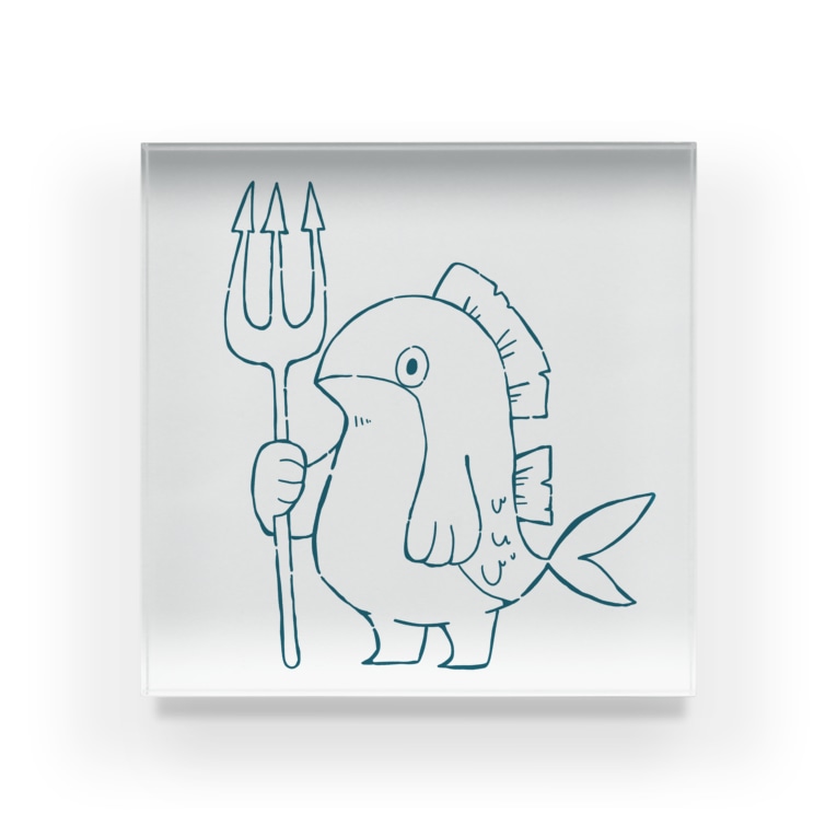 ぎょじん 青線 ちょぼろうshop Tyoborou のアクリルブロック通販 Suzuri スズリ