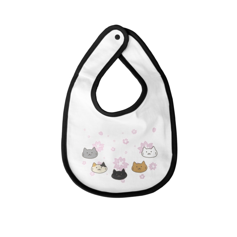 5猫桜柄ベビースタイ Ririmaru Wonderlandのベイビービブ通販 Suzuri スズリ 5猫桜柄ベビースタイ Ririmaru Wonderlandのベイビービブ通販 Suzuri スズリ
