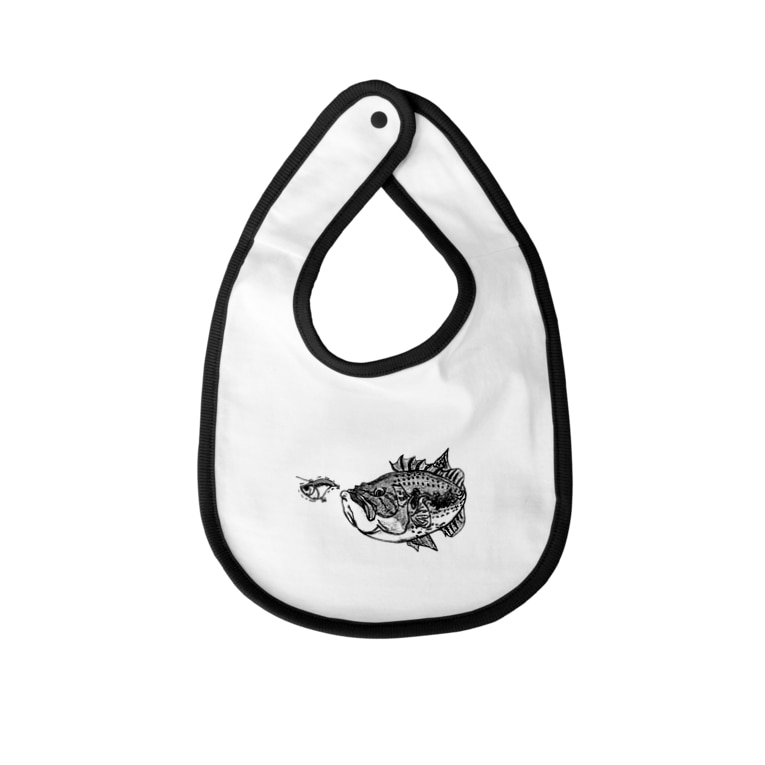 ブラックバスロゴ Baby Bib By Revive Suzuri