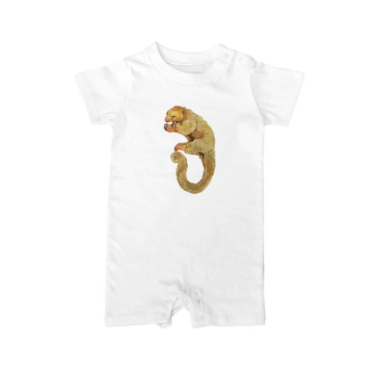ヒメアリクイ Sliky Anteater Baby Rompers By どうぶつのホネ ときどきキョウリュウ Shimizu Izu Suzuri ヒメアリクイ Sliky Anteater Baby Rompers By どうぶつのホネ ときどきキョウリュウ Shimizu Izu Suzuri