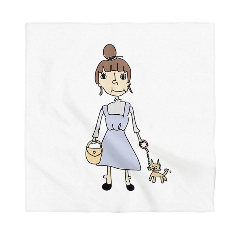犬と女の子 おかざきしののイラストグッズの店 Shinookazaki のバンダナ通販 Suzuri スズリ 犬と女の子 おかざきしののイラストグッズの店 Shinookazaki のバンダナ通販 Suzuri スズリ