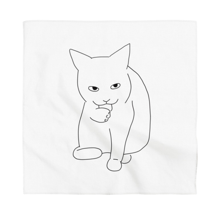 おててをなめる目つきの悪い猫 Sakuma Records Sakureco のバンダナ通販 Suzuri スズリ おててをなめる目つきの悪い猫 Sakuma Records Sakureco のバンダナ通販 Suzuri スズリ