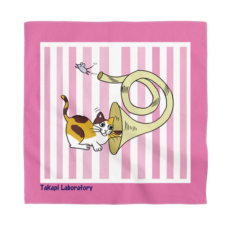 猫とホルン ピンク Takapi Laboratory Mikan のバンダナ通販 Suzuri スズリ 猫とホルン ピンク Takapi Laboratory Mikan のバンダナ通販 Suzuri スズリ