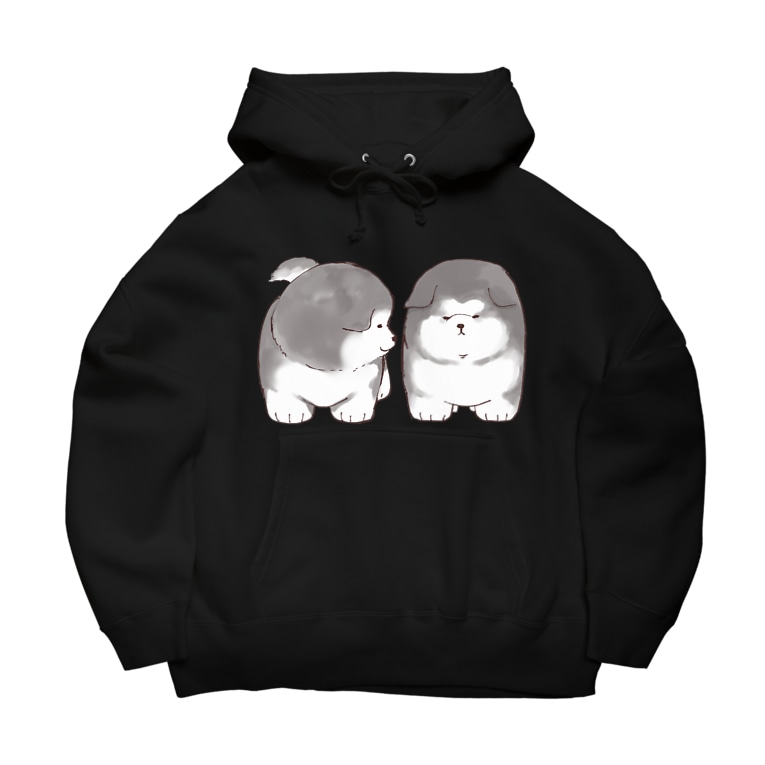 二匹のアラスカン マラミュート子犬 Big Hoodie By うにのはし Uninohashiman Suzuri