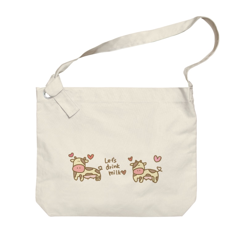 モーモーウシのモーモーちゃん Big Shoulder Bags By ぷんちん Lineスタンプや絵文字販売中 0punpun8happy17 Suzuri