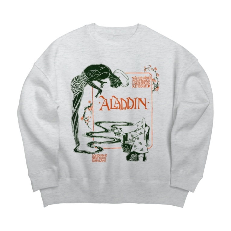 19世紀の アラジン 表紙 アンティーク イラスト 古書 天牛書店 Tengyu Bookstore のビッグシルエットスウェット通販 Suzuri スズリ