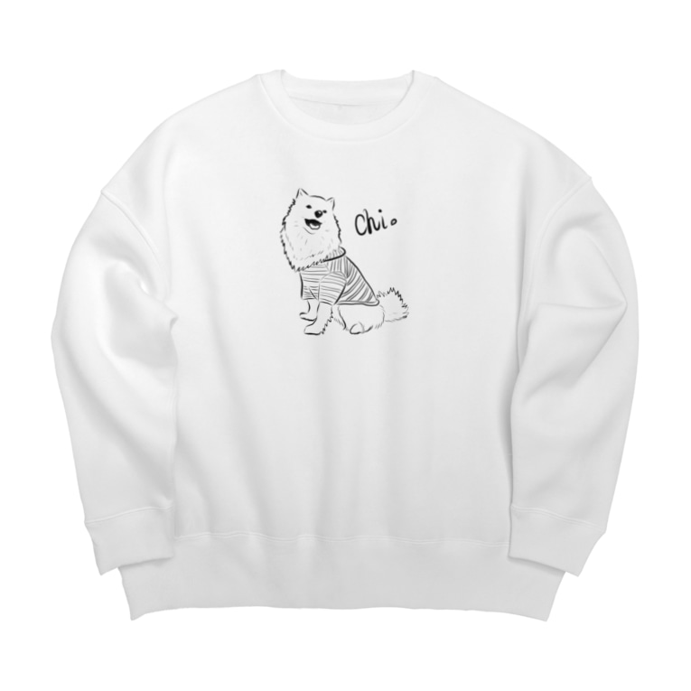 犬服を着た日本スピッツ 日本スピッツちぃ Chi Spitz のビッグシルエットスウェット通販 Suzuri スズリ