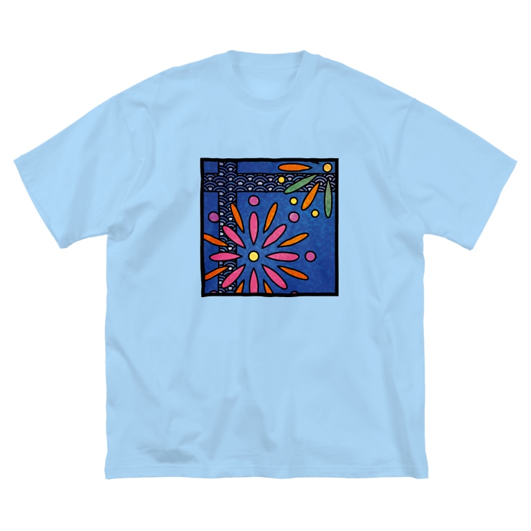 和柄ステンドグラス風 花火 青海波 ねこやなぎ屋 Nekoyanagi Ya のビッグシルエットtシャツ通販 Suzuri スズリ 和柄ステンドグラス風 花火 青海波 ねこやなぎ屋 Nekoyanagi Ya のビッグシルエットtシャツ通販 Suzuri スズリ