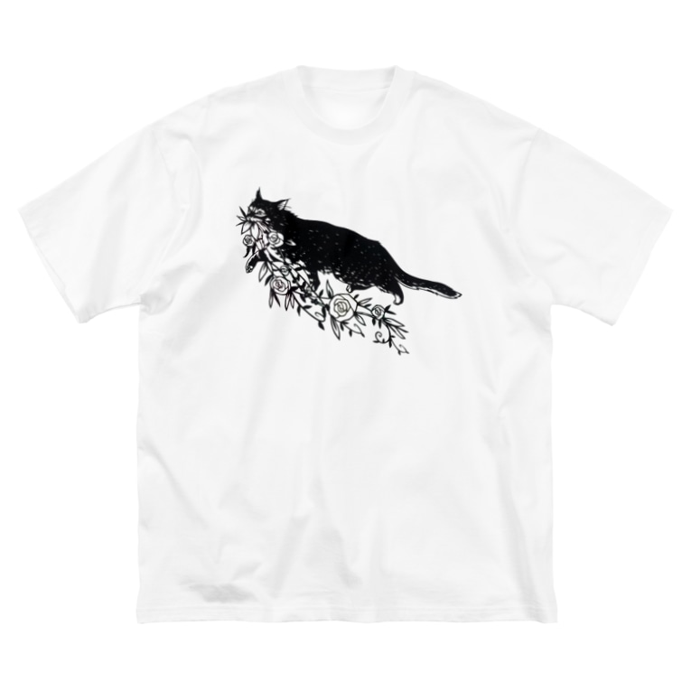 花咥え猫 切り絵 草太 Souta A のビッグシルエットtシャツ通販 Suzuri スズリ