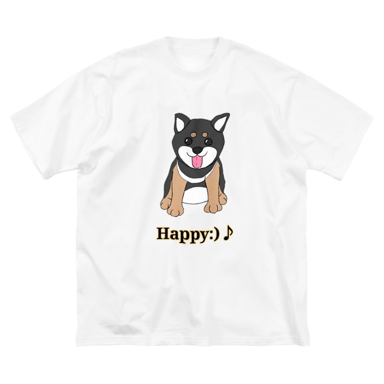 うるうる黒柴犬ちゃん 英語ロゴ Lily Bird リリーバード Nqm5yeeoge0lude のビッグシルエットtシャツ通販 Suzuri スズリ