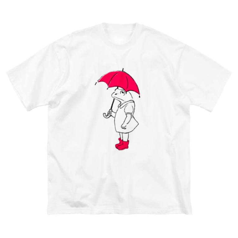 傘をさした女の子 長靴 Momosio Momozu のビッグシルエットtシャツ通販 Suzuri スズリ