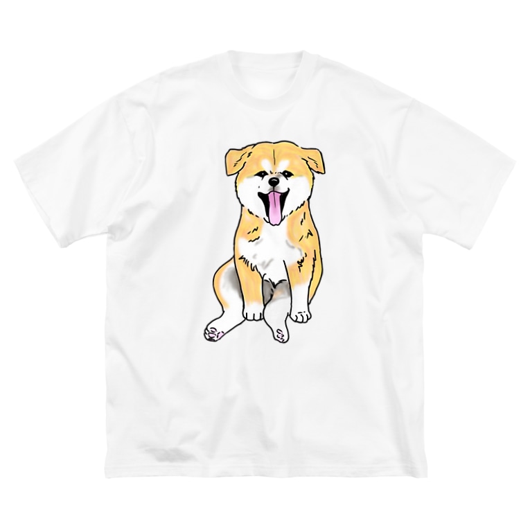 秋田犬のおすわり仔犬 春風工房 Harukaze Koubou のビッグシルエットtシャツ通販 Suzuri スズリ