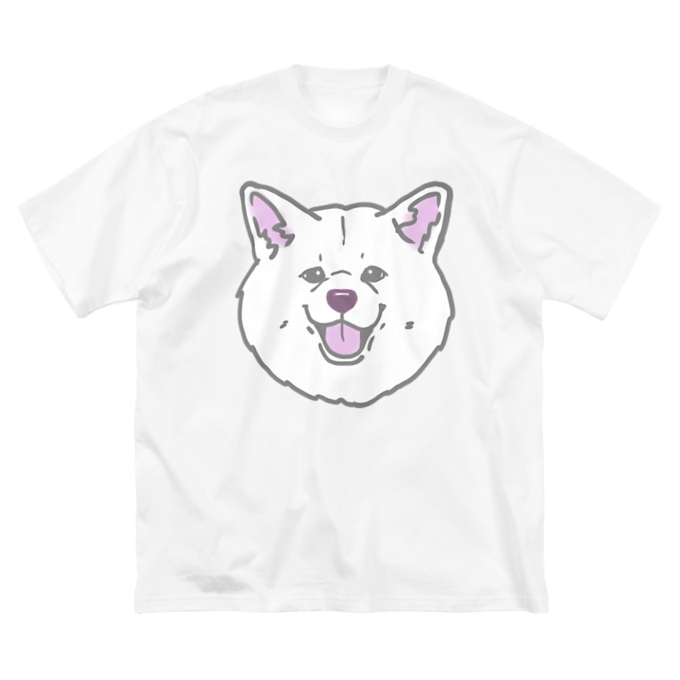 秋田犬ハッピースマイル白毛 春風工房 Harukaze Koubou のビッグシルエットtシャツ通販 Suzuri スズリ