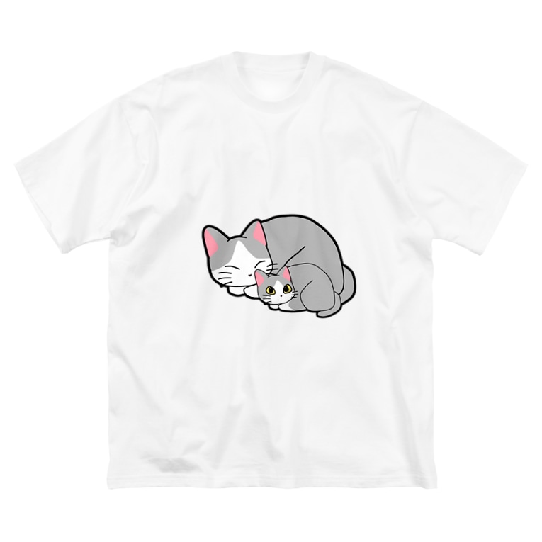 仲良し親子猫 グレーハチワレ Big Silhouette T Shirts By かわいいもののおみせ いそぎんちゃく Isoginchaku2go Suzuri