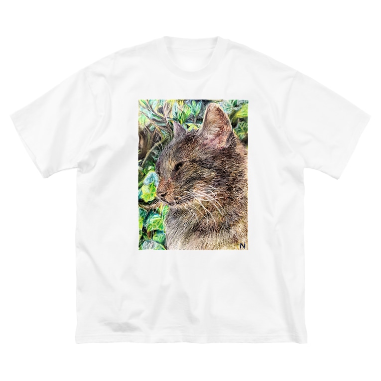 目を窄めるネコ 猫の店 N Eko のビッグシルエットtシャツ通販 Suzuri スズリ