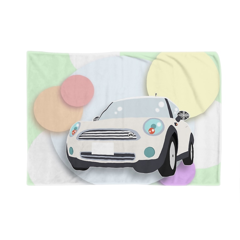 可愛いペッパーホワイトな車 みきちゃん号 背景水玉 Minicooのブランケット通販 Suzuri スズリ 可愛いペッパーホワイトな車 みきちゃん号 背景水玉 Minicooのブランケット通販 Suzuri スズリ