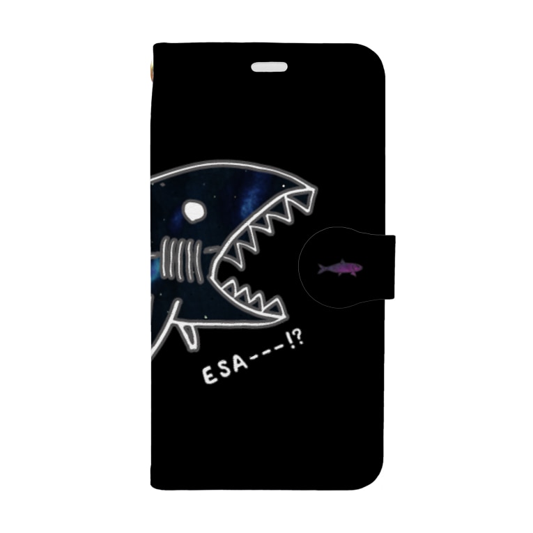 サメとイワシ ブラック ユウレイ Ghost の手帳型スマホケース通販 Suzuri スズリ サメとイワシ ブラック ユウレイ Ghost の手帳型スマホケース通販 Suzuri スズリ