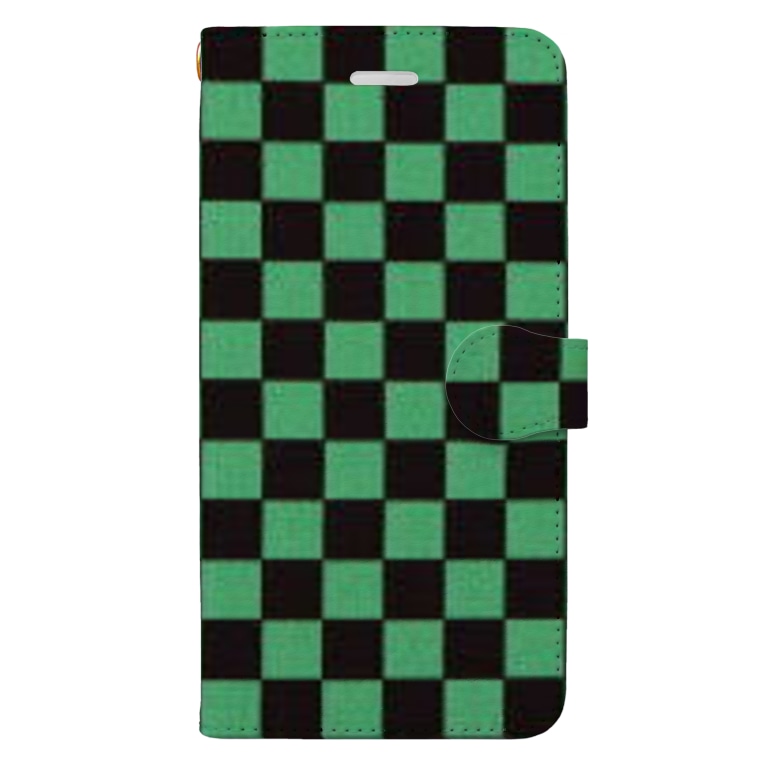 市松模様 緑 黒 竈門炭治郎 鬼滅の刃 Negiccoの手帳型スマホケース通販 Suzuri スズリ