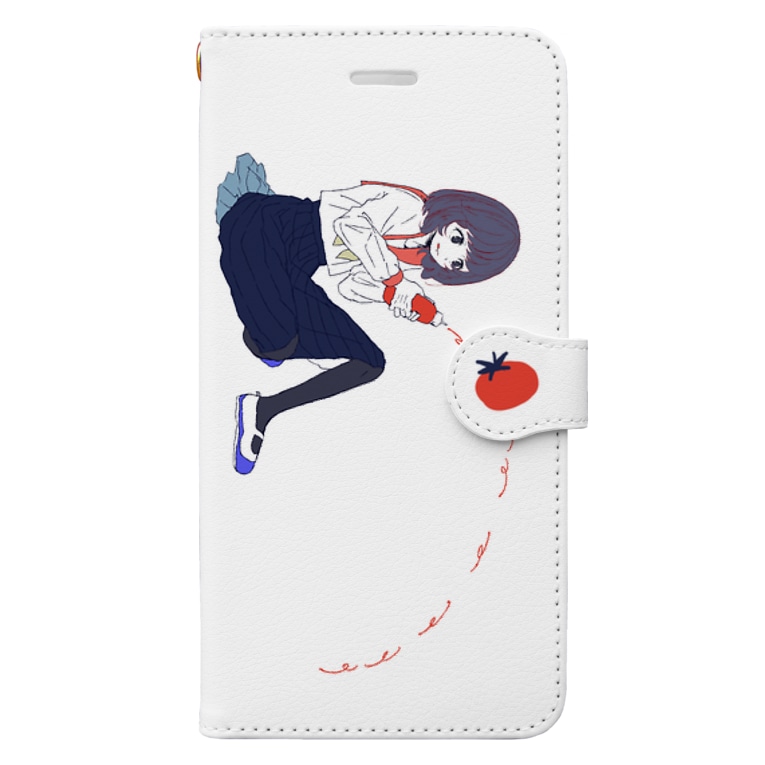 トマトケチャップな女の子スマホケースver Urimushi 064の手帳型スマホケース通販 Suzuri スズリ トマトケチャップな女の子スマホケースver Urimushi 064の手帳型スマホケース通販 Suzuri スズリ