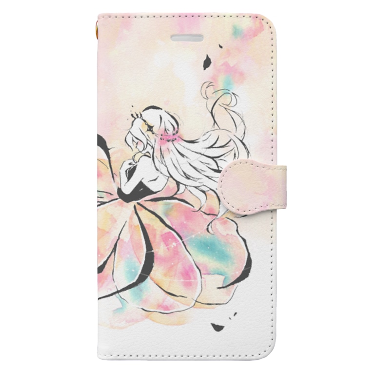 薄花のドレスの水彩イラストスマホカバー Book Style Smartphone Case By 遠北ほのかのお店 Honokatookita Suzuri