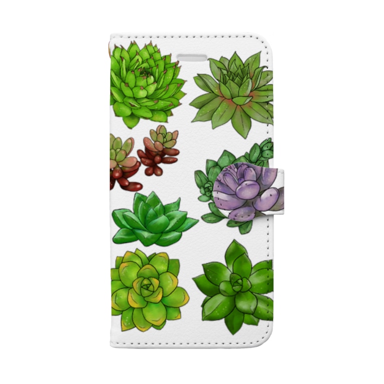 多肉植物寄せ植え 横長みっちり Book Style Smartphone Case By たまき岬 ストックイラスト Tamaki Kou Suzuri