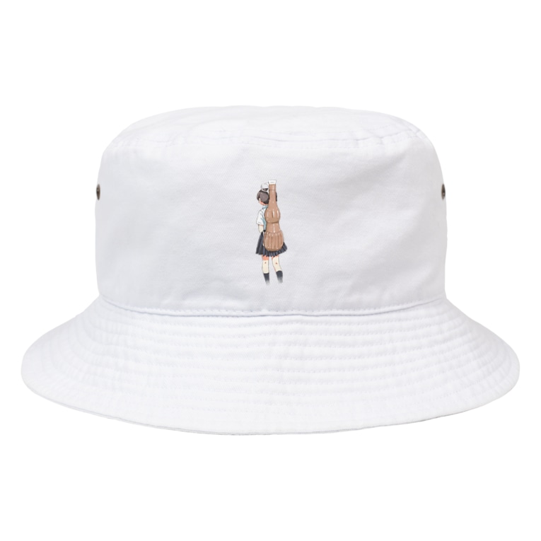 ギターケースに見せかけてパピコを背負ってる女の子 Bucket Hat By Kazuking Suzuri