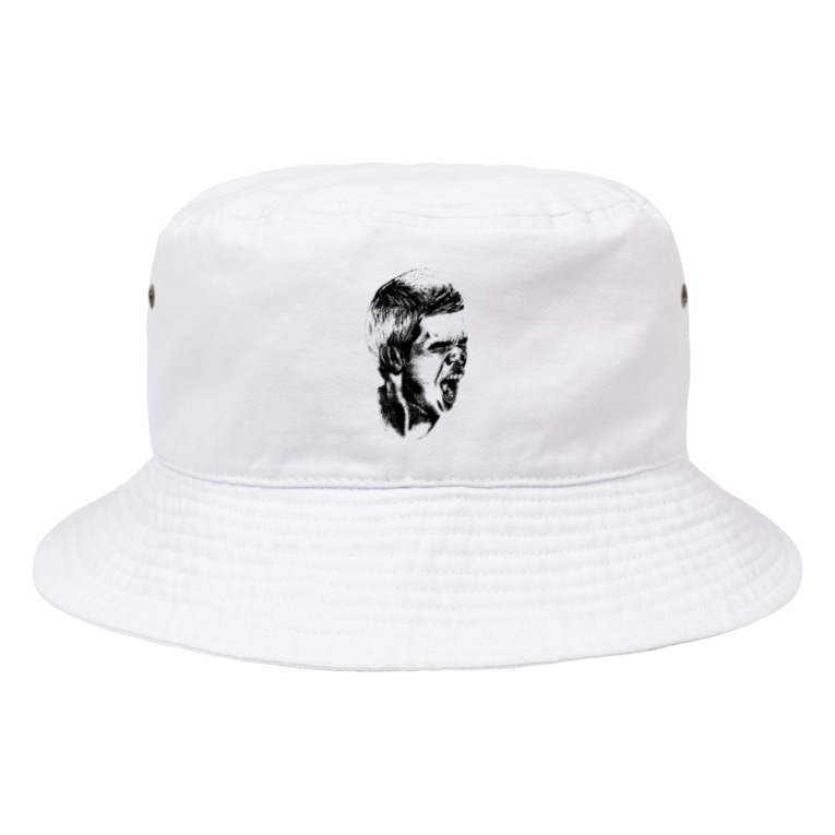 叫ぶ男イラストモノクロバージョン Bucket Hat By Mopie Game ムーピーゲーム Mopiegame Suzuri