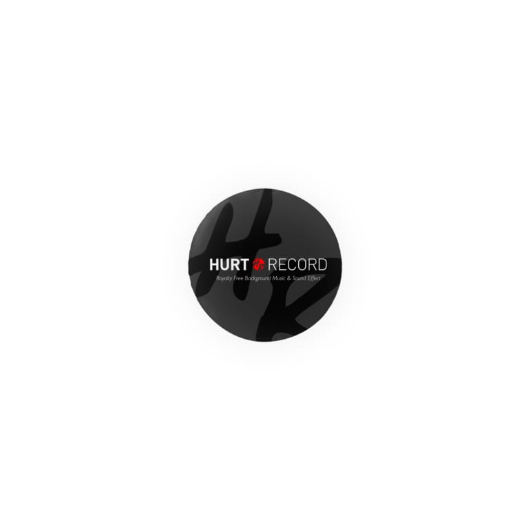 著作権フリーbgm配布サイト Hurt Record ロゴ カジュアルk 著作権フリーbgm 無料音源 制作サイト Hurt Record Hurtrecord の缶バッジ通販 Suzuri スズリ