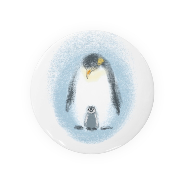 いきものイラスト 皇帝ペンギンの親子 Tin Badge By Akane Art 茜音工房 Akane Art Suzuri