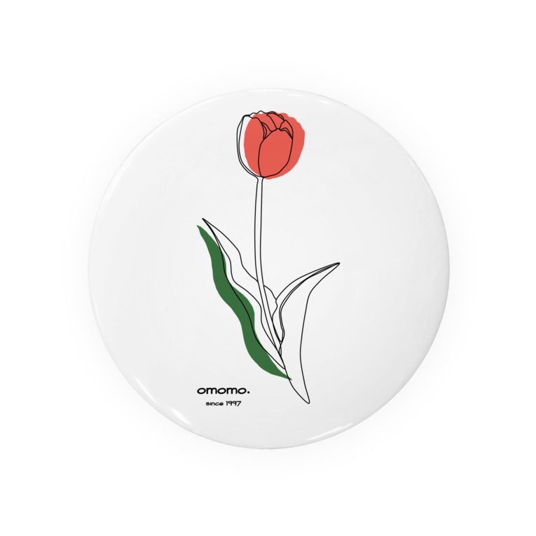 一筆書きチューリップ Tin Badge By Ampluie Suzuri