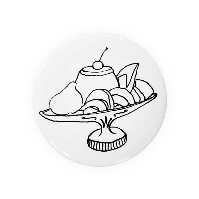 プリン ア ラ モード モノクロ 気ままに創作 よろず堂 Nandemogozare の缶バッジ通販 Suzuri スズリ