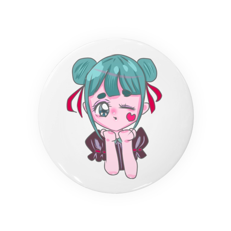 ファンシーくるくるガールちゃん Badges By 幽々子のゆめかわショップ Yuyureiko Suzuri