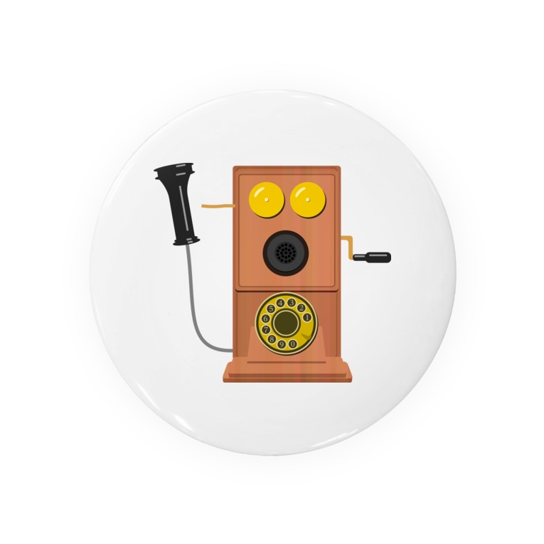 レトロな片耳受話器の壁掛け電話 デルビル磁石式電話機 のイラスト 受話器外しver Badges By Illust Designs Lab Suzuri
