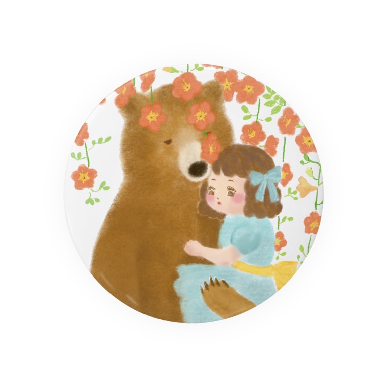 熊と女の子 Badges By いしかわめぐみ Nekonohige33 Suzuri