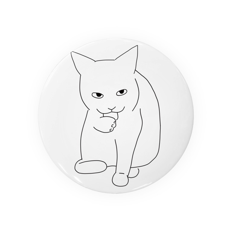 おててをなめる目つきの悪い猫 Sakuma Records Sakureco の缶バッジ通販 Suzuri スズリ おててをなめる目つきの悪い猫 Sakuma Records Sakureco の缶バッジ通販 Suzuri スズリ