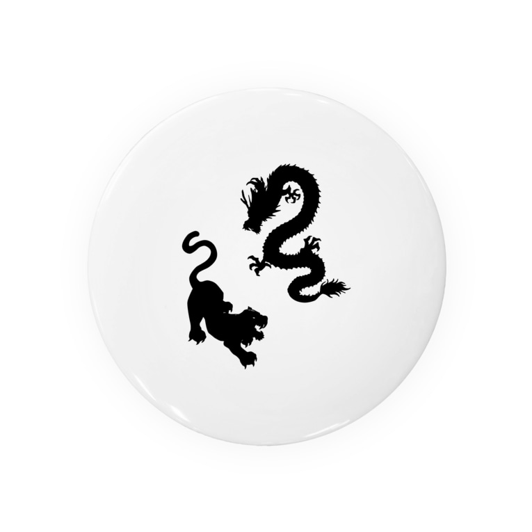 龍虎シルエット Badges By Desiko Suzuri 龍虎シルエット Badges By Desiko Suzuri