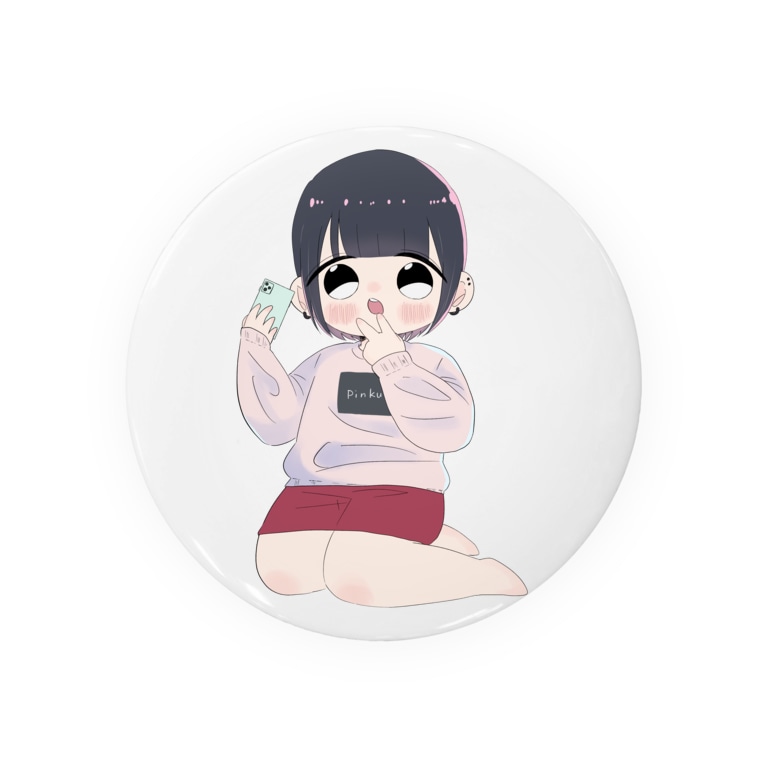 自撮りする女の子 Badges By さくら Sakuramoti1011 Suzuri