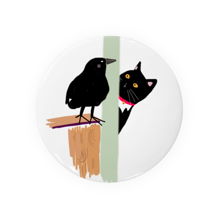 カラスと猫 Badges By 小鳥と映画館 Kotori To Eigakan Suzuri