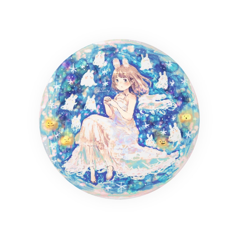 おばけうさぎと女の子 Badges By Momochy Shop Momochy Suzuri