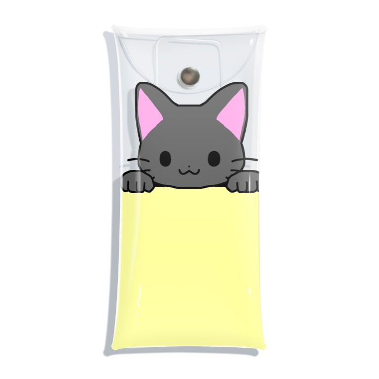 ひょっこり黒猫 黄色 かわいいもののおみせ いそぎんちゃく Isoginchaku2go のクリアマルチケース通販 Suzuri スズリ ひょっこり黒猫 黄色 かわいいもののおみせ いそぎんちゃく Isoginchaku2go のクリアマルチケース通販 Suzuri スズリ