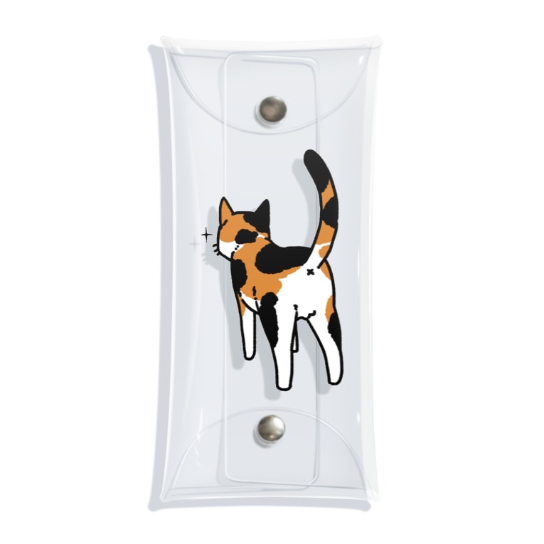 ねこけつ 三毛猫 Clear Multipurpose Case By Rioto Suzuri ねこけつ 三毛猫 Clear Multipurpose Case By Rioto Suzuri