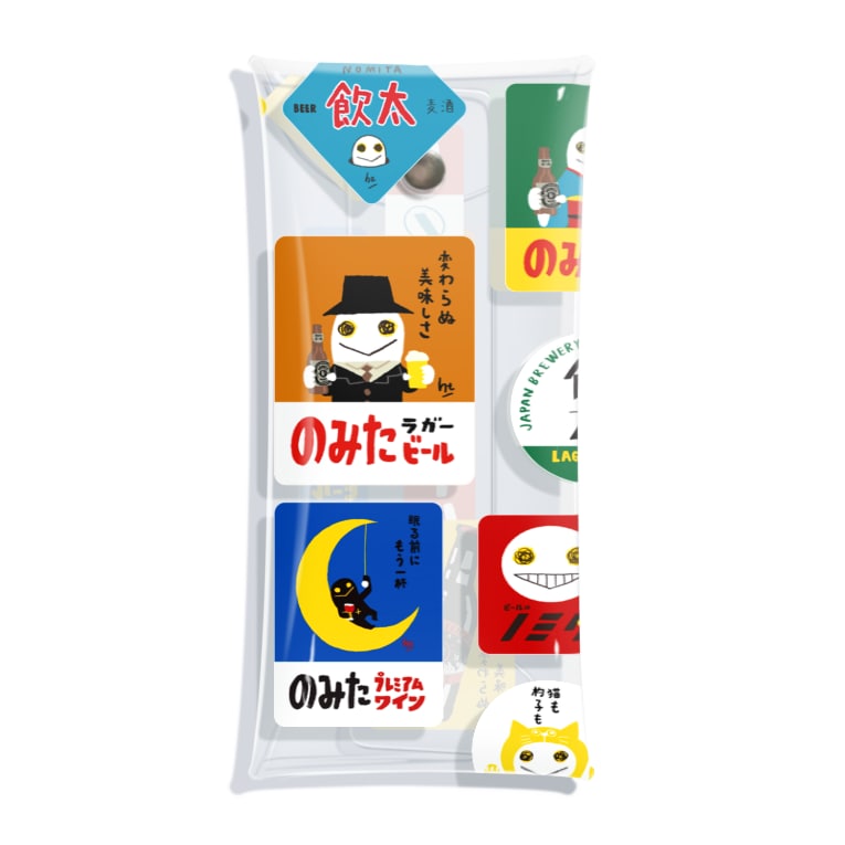 のみたのホーロー看板風 Clear Multipurpose Case By ツチヤヒトミ Tsussan Suzuri のみたのホーロー看板風 Clear Multipurpose Case By ツチヤヒトミ Tsussan Suzuri