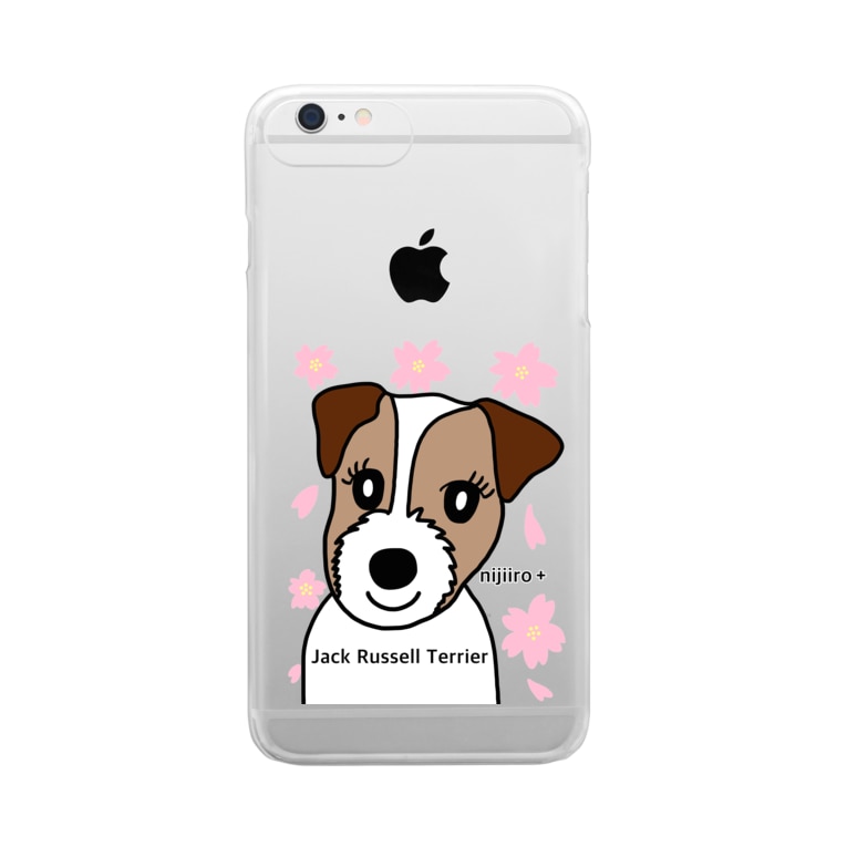 可愛い犬ジャックラッセルテリアと桜 虹色plus Nijiiroplus のクリアスマホケース Iphoneケース 通販 Suzuri スズリ