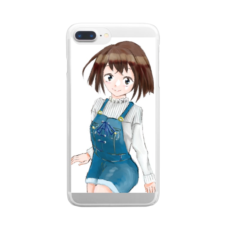 サスペンダーの女の子 ホリセイ Ichiziku のクリアスマホケース Iphoneケース 通販 Suzuri スズリ