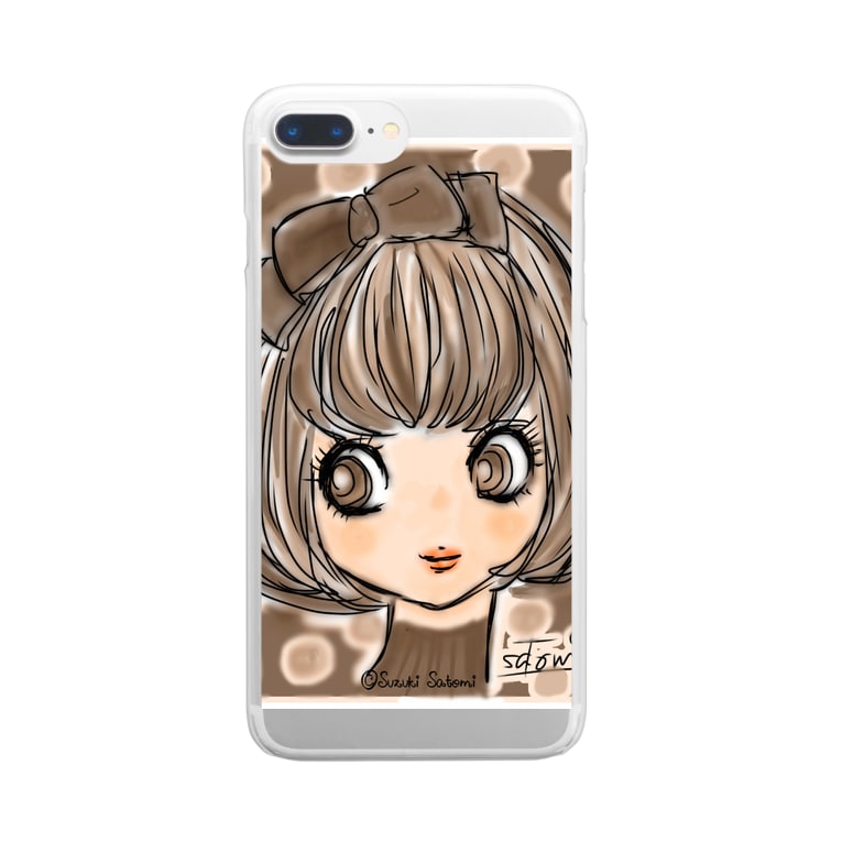 Come On Smile Suzuki Satomi イラストショップ Lingmucongmei5 のクリアスマホケース Iphoneケース 通販 Suzuri スズリ