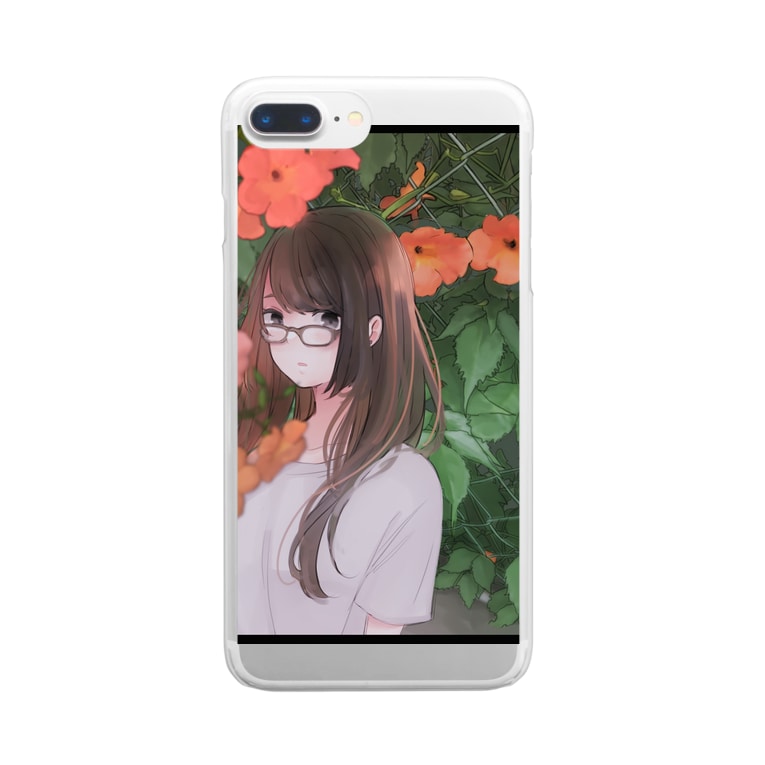 花と女の子２ きのした あかむら Akmr Knst のクリアスマホケース Iphoneケース 通販 Suzuri スズリ