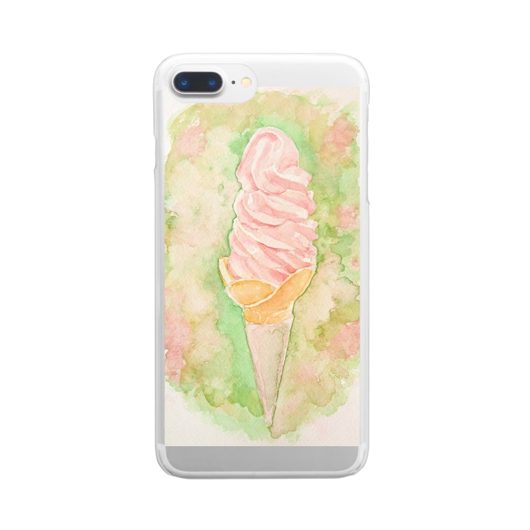 ソフトクリーム 水彩イラストグッズ れもんぐみ Lemonadegummy のクリアスマホケース Iphoneケース 通販 Suzuri スズリ