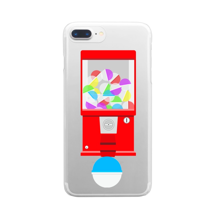 ガチャガチャマシーンのイラスト 赤 カプセル付き Illust Designs Labのクリアスマホケース Iphoneケース 通販 Suzuri スズリ
