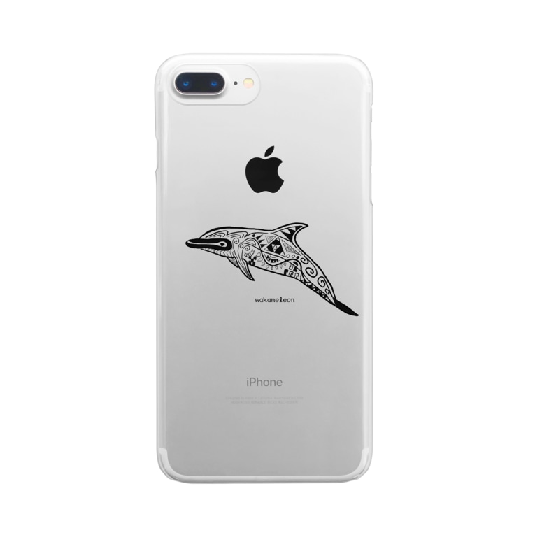 白黒イルカ Wakameleonのクリアスマホケース Iphoneケース 通販 Suzuri スズリ