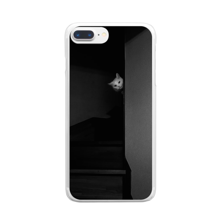 白猫階段からチラ見 Clear Smartphone Cases Iphone By Ishimakura Suzuri 白猫階段からチラ見 Clear Smartphone Cases Iphone By Ishimakura Suzuri